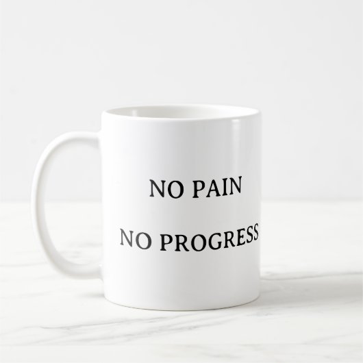 Mug Motivation Fitness - Pas de douleur Pas de progrès (Gauche)