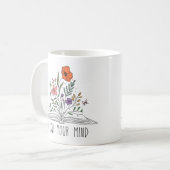 Mug Motivation florale | Élargissez votre esprit | Cad (Devant gauche)