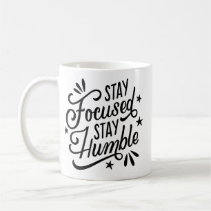 Mug Motivation minimaliste Gras Noir Lettre blanche