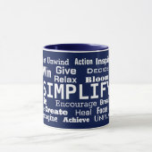 Mug Motivation Motif Nuage De Mot Sur Bleu Marine (Centre)