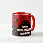 Mug Motivation Personnalisée à Points Rouges  (Devant droit)