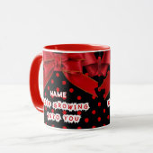 Mug Motivation Personnalisée à Points Rouges  (Devant gauche)