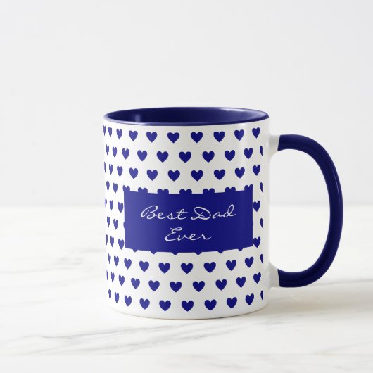 Mug Motivation personnalisée Coeurs Bleus Profond Moti (Droite)