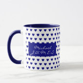 Mug Motivation personnalisée Coeurs Bleus Profond Moti (Gauche)