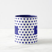 Mug Motivation personnalisée Coeurs Bleus Profond Moti (Centre)