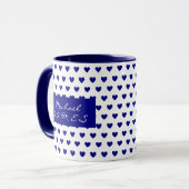 Mug Motivation personnalisée Coeurs Bleus Profond Moti (Devant gauche)