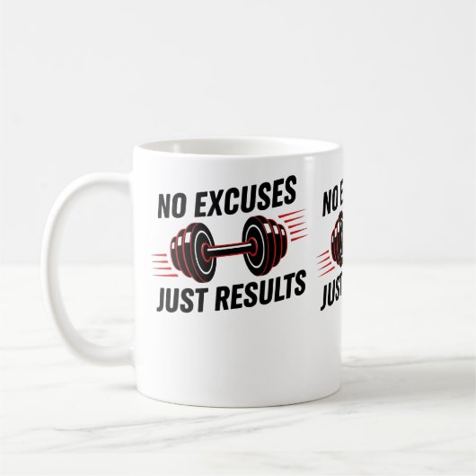 Mug Motivation Sans Excuses, Juste Des Résultats (Gauche)