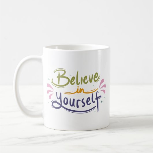 Mug Motivation simple Amour de soi Confiance Coloré (Gauche)