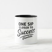 Mug Motivation succès citation noir blanc (Centre)