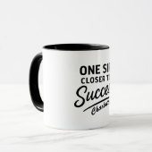 Mug Motivation succès citation noir blanc (Devant gauche)
