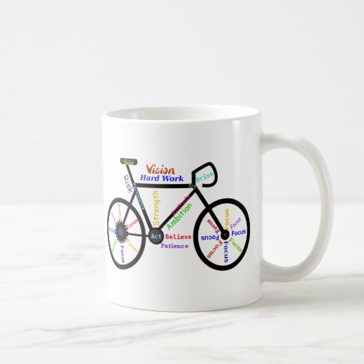 Mug Motivational Bike, Cycle, Vélo, Mots Sport (Droite)