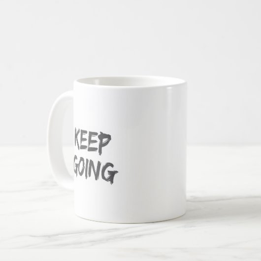 Mug Motivational typography keep going paint stroke (Devant gauche)