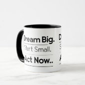Mug Motivationnel - Dream Big. Commencez Petit. Ag (Devant gauche)
