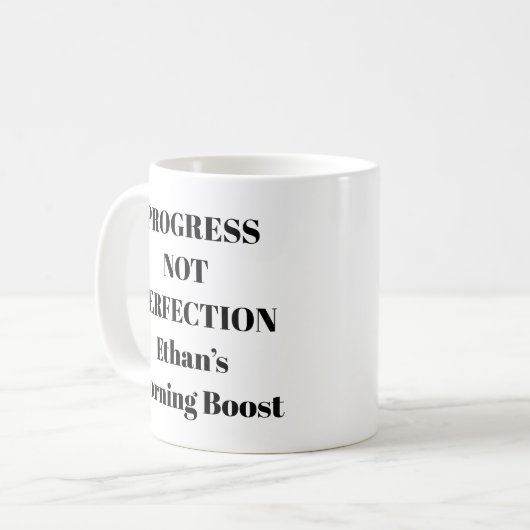 Mug Motivationnel - Progrès et non Citation Perfec (Devant gauche)