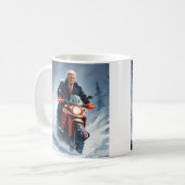 Mug Moto Trump Riding en hiver Noël MAGA (Devant gauche)