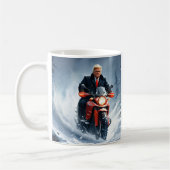 Mug Moto Trump Riding en hiver Noël MAGA (Gauche)
