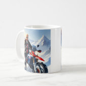 Mug Moto Trump Riding en hiver Noël MAGA (Devant gauche)