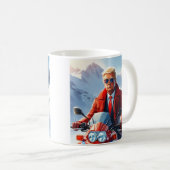 Mug Moto Trump Riding en hiver Noël MAGA (Devant droit)