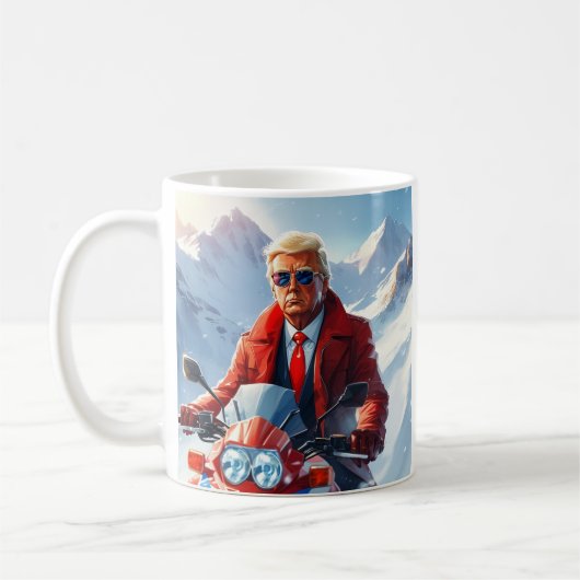 Mug Moto Trump Riding en hiver Noël MAGA (Gauche)