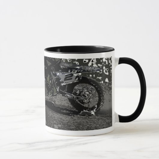 Mug Motocross en noir et blanc (Droite)