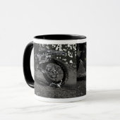 Mug Motocross en noir et blanc (Devant gauche)