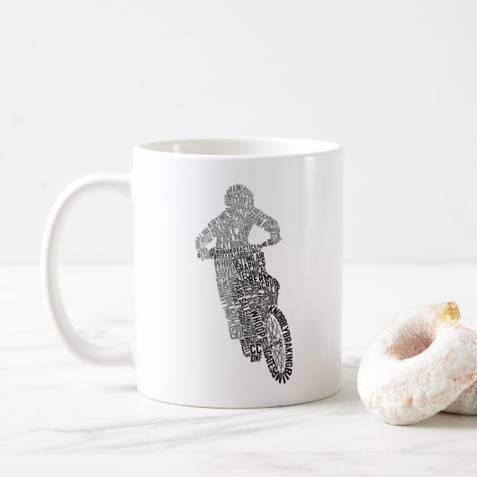 Mug Motocross Off Road Motorcycle Moto Art (Avec donut)