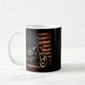 Mug Motocyclette Drapeau Usa Rétro Biker (Gauche)