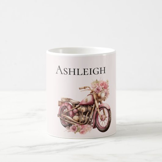 Mug Motocyclette florale rose (Centre)
