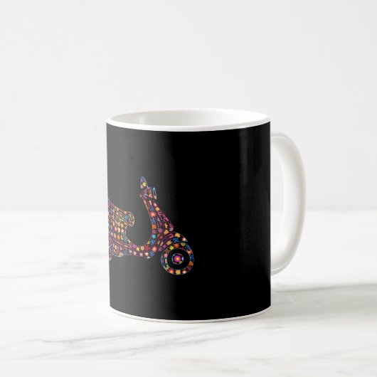Mug Motocyclette Motif à fleurs (Devant droit)