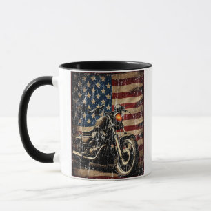 Mug Motorcycle USA Drapeau Retro Biker