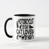 Mug Motorcycliste Amoureux des chats (Gauche)
