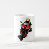 Mug Motorcycliste équitation Red Sportbike (Centre)