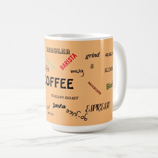 Mug Mots de café (Devant droit)