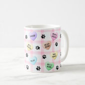 Mug Mots de chien Amour Coeurs Empreintes de pattes Mu (Devant droit)