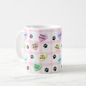 Mug Mots de chien Amour Coeurs Empreintes de pattes Mu (Devant gauche)