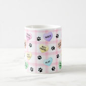 Mug Mots de chien Amour Coeurs Empreintes de pattes Mu (Centre)