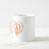 Mug Mots de coeur de conscience de leucémie (Devant gauche)