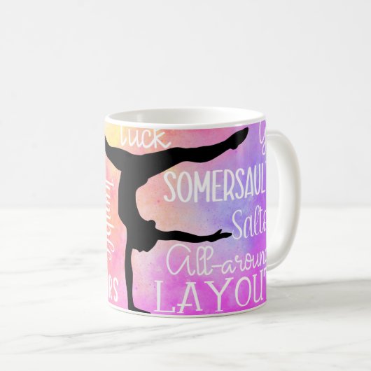 Mug Mots de gymnastique Rainbow Ombre (Devant droit)