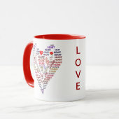 Mug Mots du coeur au coeur de l'amour Café (Devant gauche)