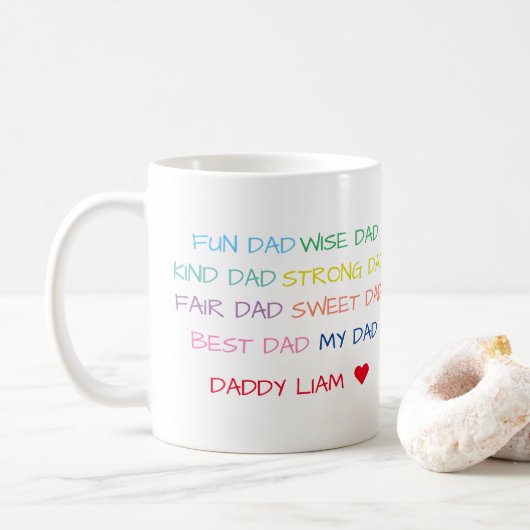 Mug Mots et photo pleins de couleurs (Avec donut)