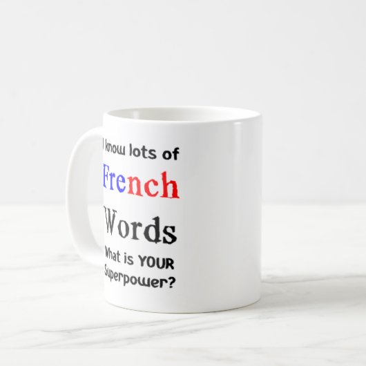 Mug mots français (Devant gauche)