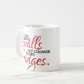 Mug Mots Inspirants Courage Construit Des Ponts (Devant gauche)