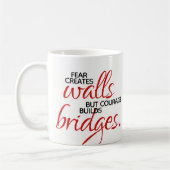 Mug Mots Inspirants Courage Construit Des Ponts (Gauche)