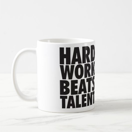 Mug Mots Motivationnels - Travail Dur bat Talent (Gauche)