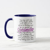 Mug Mots pour Godmère avec Bleu Rim (Gauche)