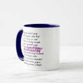Mug Mots pour Godmère avec Bleu Rim (Devant gauche)
