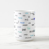 Mug Mots pour le papa dans beaucoup de différentes (Centre)
