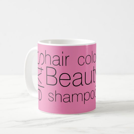 Mug mots pour salon de coiffure, tablier (Devant gauche)