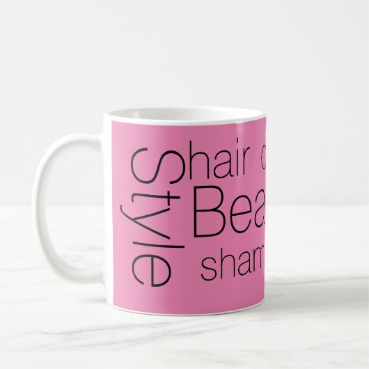 Mug mots pour salon de coiffure, tablier (Gauche)