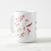 Mug Mouche florale rose Personnalisée (Devant gauche)
